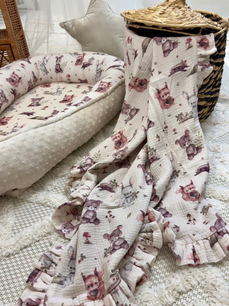 Babydecke| Premium Double Musselin 4 layers |Woodland Friends Zusatzbild-1