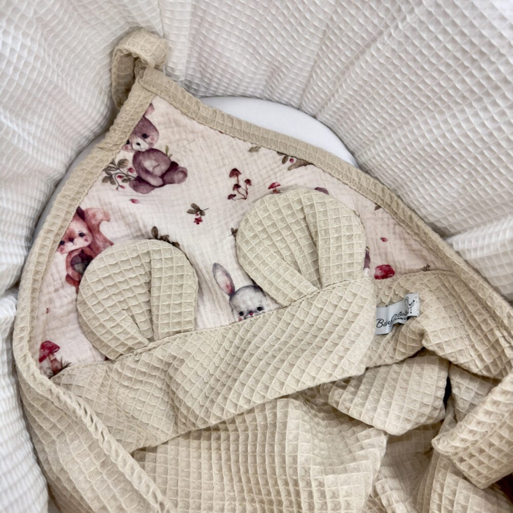 Hooded bath towel | Waffle | Woodland Friends Additional image 1