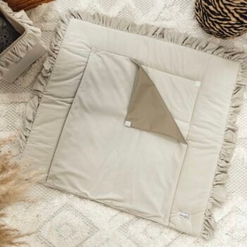 Wickelauflage Samt Glam Inklusive Abnehmbare Wasserdichte Unterlage | Beige Hauptbild