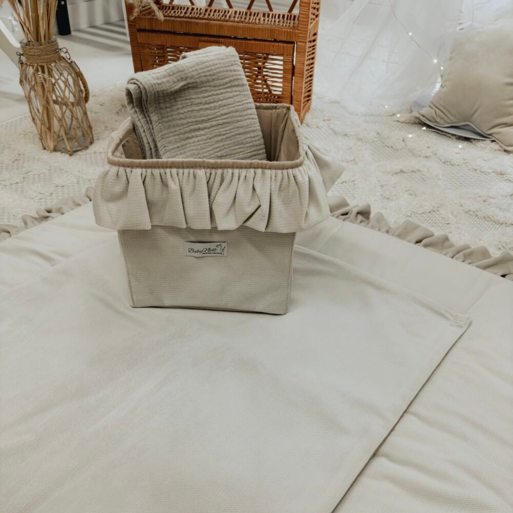 Velvet Changing Mat Glam Including Removable Waterproof Pad | Beige Additional Image 1