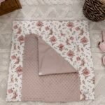 Wickelauflage Minky Inklusive Abnehmbare Wasserdichte Unterlage | Peonies & Bunny Rosa Zusatzbild-3