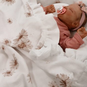 Babydecke| Premium Double Musselin 4 layers |Daisies Zusatzbild-1