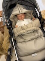 Premium Samt Wandelbarer Winterfusssack |Dark Beige Zusatzbild-1
