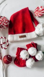 Christmas Beanie & Booties|0-6M Zusatzbild-1