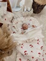 Babynest |Premium Ultra Soft Musselin Velours |4er Set|Happy Mushrooms Zusatzbild-4