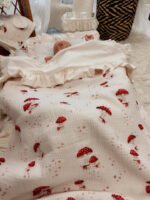 Babynest |Premium Ultra Soft Musselin Velours |4er Set|Happy Mushrooms Zusatzbild-3