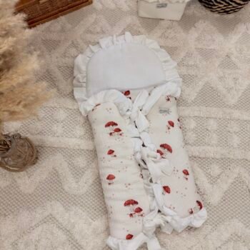 Multifunktioneller Babyschlafsack| Premium Musselin|0-8M|Happy Mushrooms Hauptbild