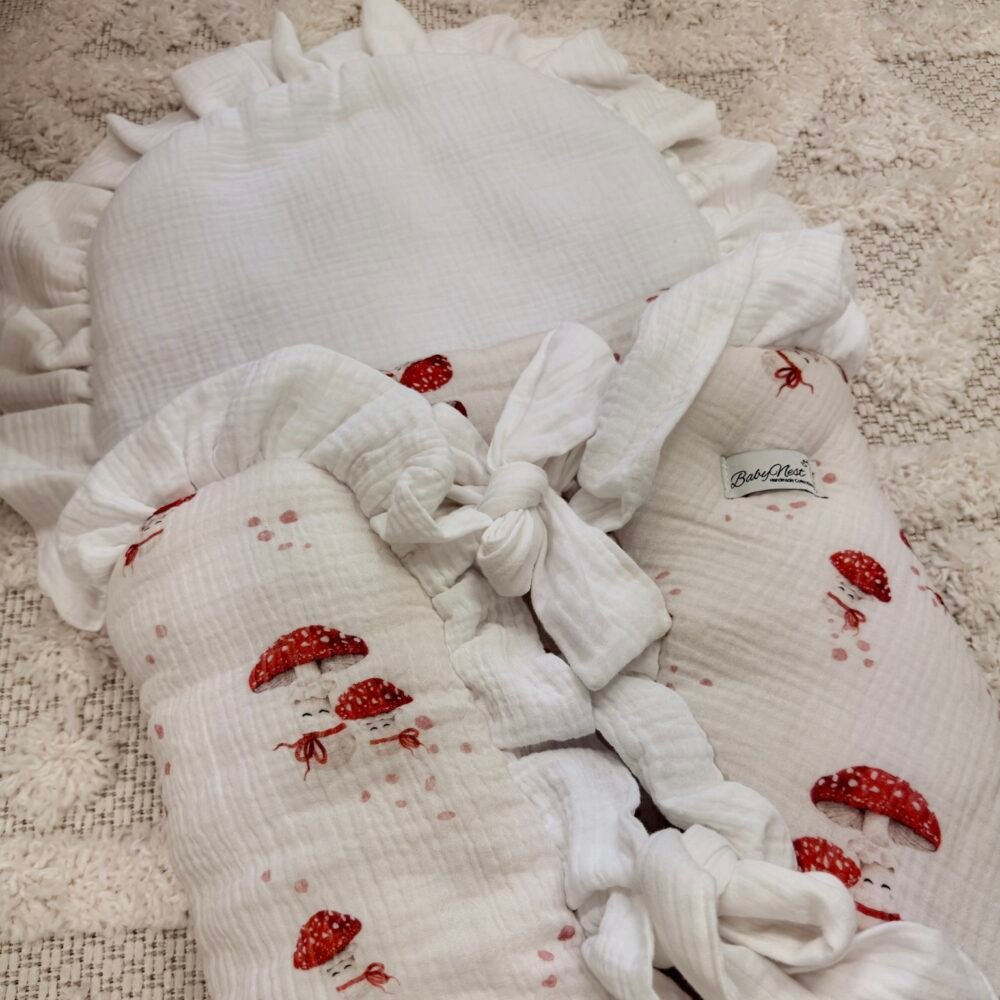 Multifunctional baby sleeping bag | Premium muslin | 0-8 months | Happy Mushrooms Additional image 1