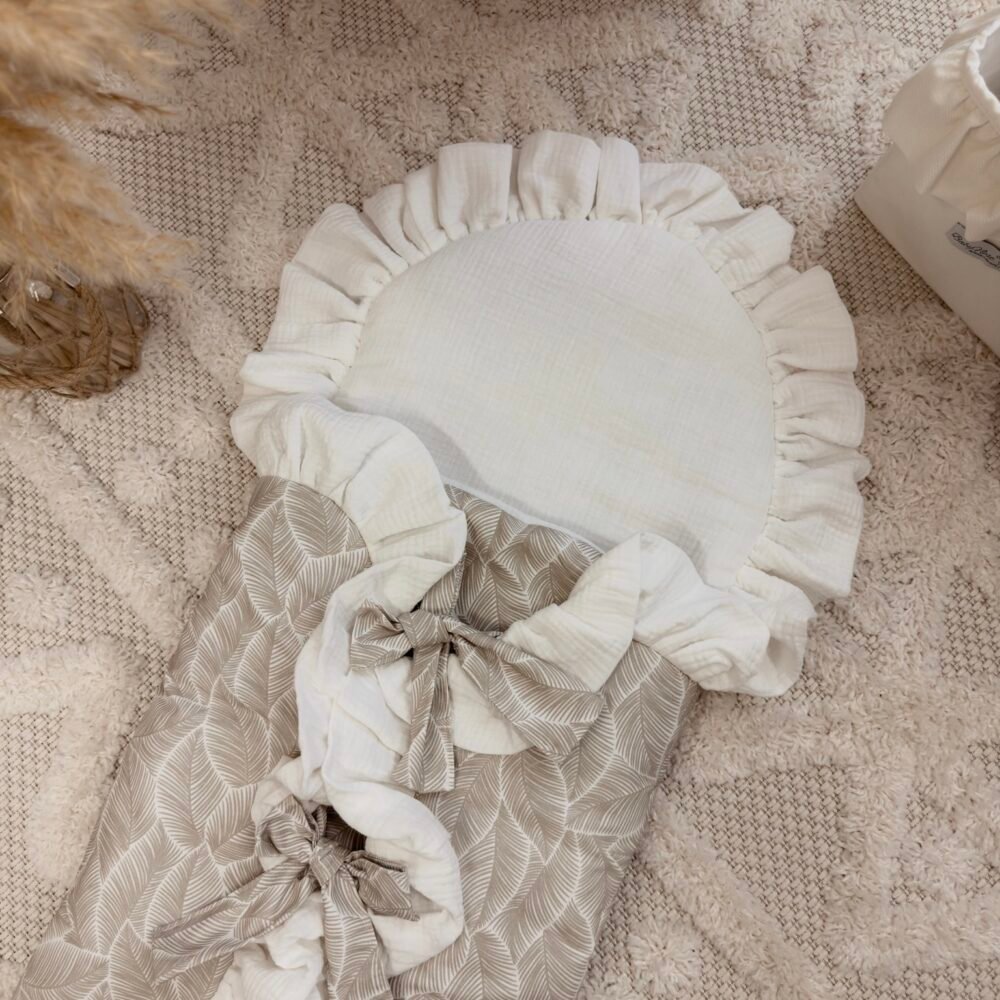 Multifunctional baby sleeping bag | Premium muslin cotton | 0-8 months | Boho Leaves (additional image 1)