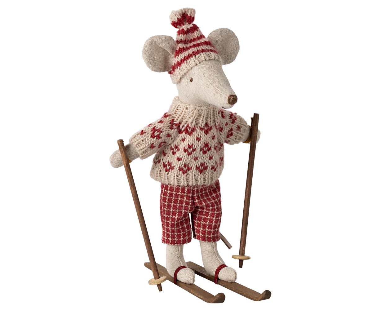 Maileg Winter mouse with ski mom 27241 Maileg Winter mouse with ski mom main image