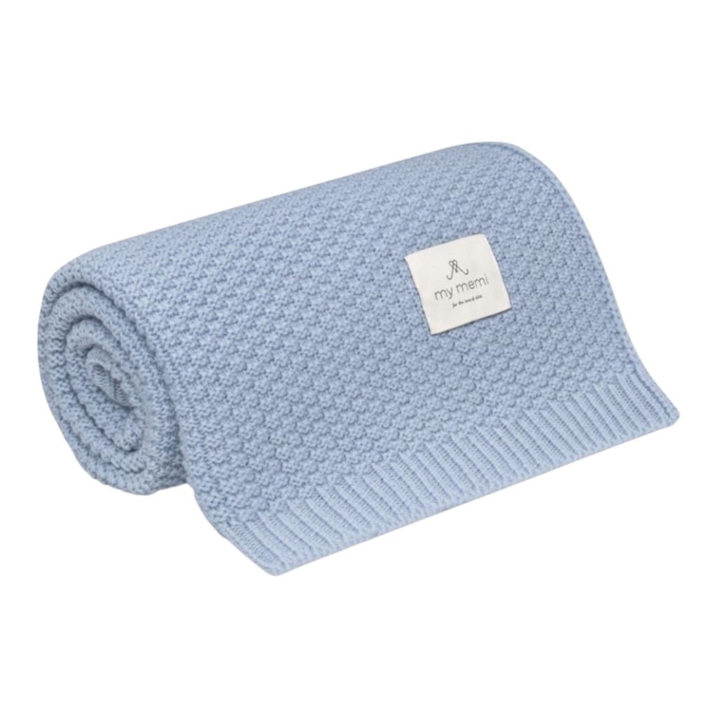 MY MEMI | Premium Merino Blanket | Baby Blue Main Image