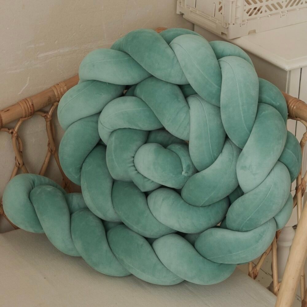 Immagine principale in velluto color verde acqua a forma di serpente da letto