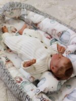 Babynest |Premium Baumwolle Minky|3er Set|Puppies & Hot Air Balloons Zusatzbild-2