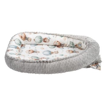 Babynest |Premium Baumwolle Minky|3er Set|Puppies & Hot Air Balloons Zusatzbild-1