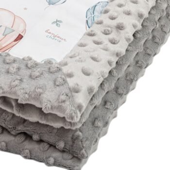 Beliebte Minky-Babydecke mit Füllung |Puppies & Hot Air Balloons Zusatzbild-1