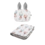 Set Kuscheldecke Kissen |Premium Baumwolle-Minky|TOG 2.5|Puppies & Hot Air Balloons Hauptbild