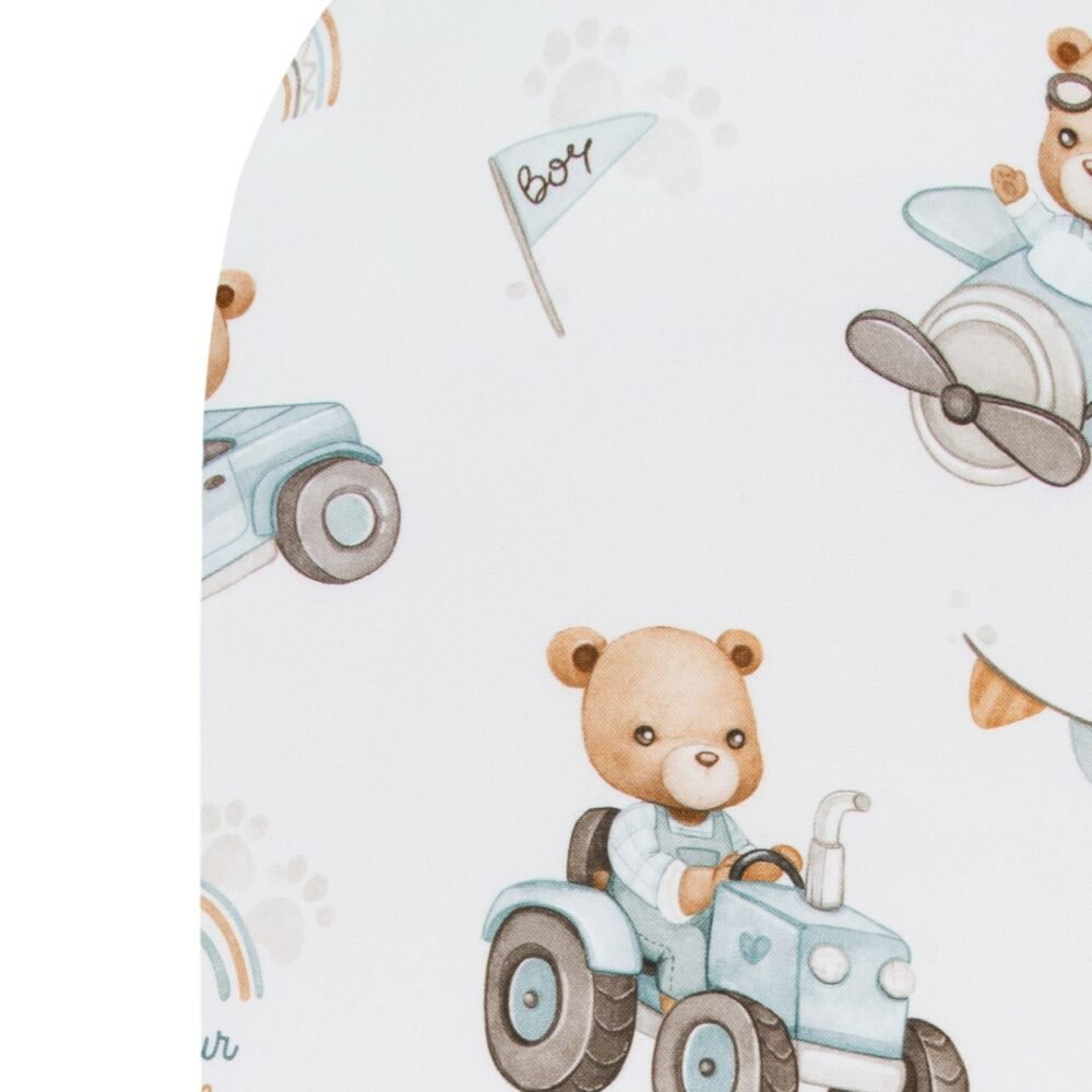 Premium fitted sheet 75x30 cm – 100% soft cotton, breathable and cuddly | Tractors & Bears Additional image-1