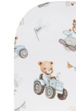 Premium Fixleintuch 75x30 cm – 100% weiche Baumwolle, atmungsaktiv und kuschelig|Tractors & Bears Zusatzbild-1