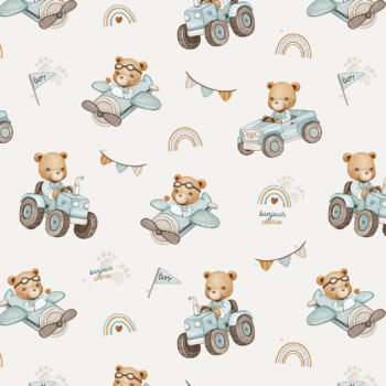 Babynest |Premium Baumwolle Minky|3er Set|Tractors & Bears Zusatzbild-6