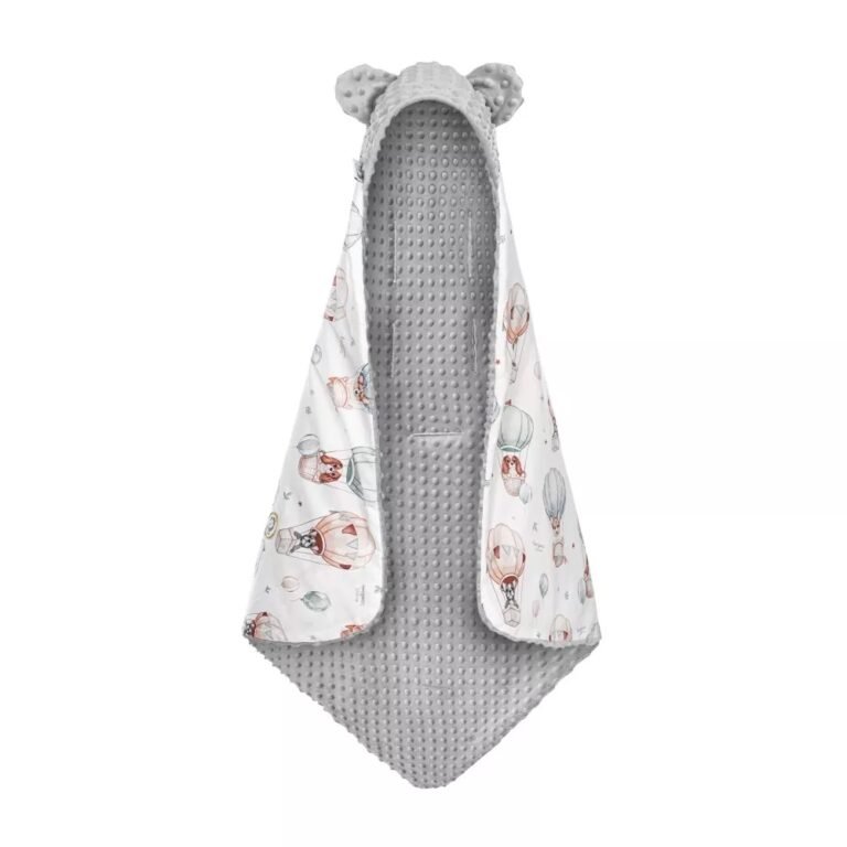 Autoschale Decke |Premium Baumwolle Minky|Puppies & Hotair Balloons Hauptbild