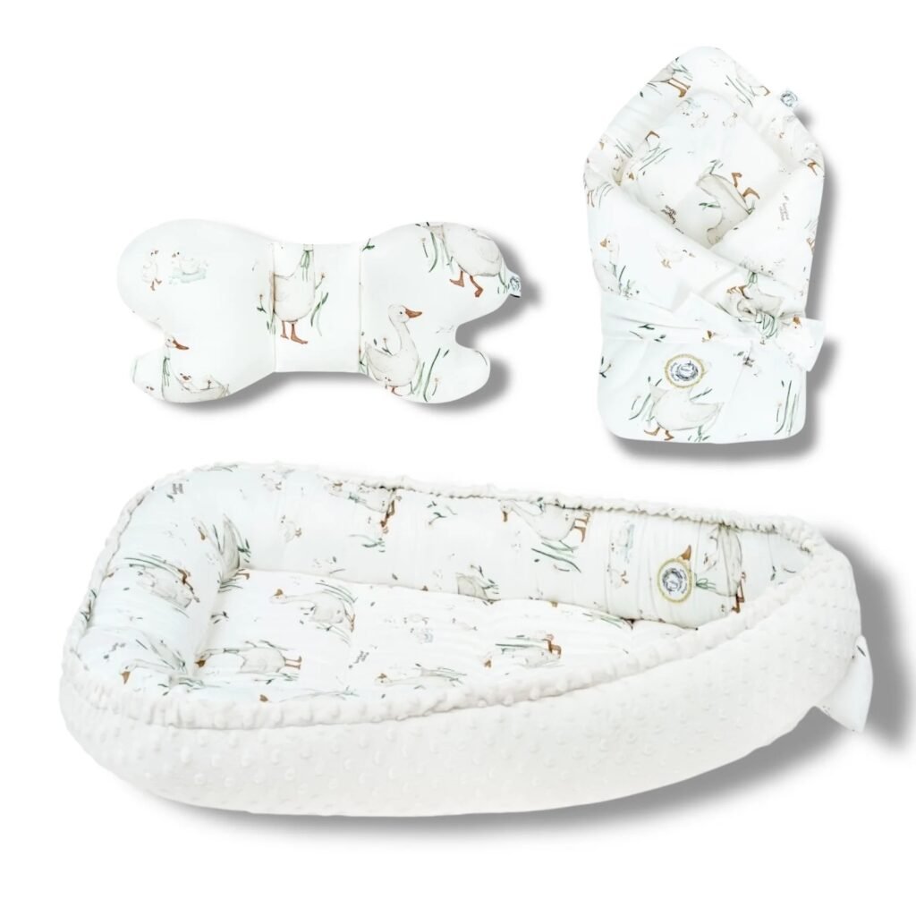 Babynest |Premium Baumwolle Minky|3er Set|Goose & the Little Ones Zusatzbild-1