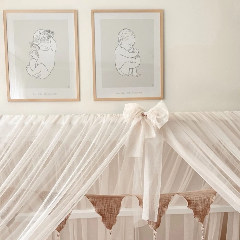 Betthimmel-Baldachin Tüll für Hausbett-Beige Zusatzbild-1
