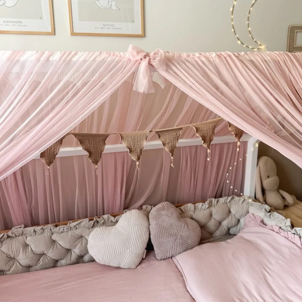 Baldacchino in tulle per letto a castello - rosa antico (immagine aggiuntiva 1)