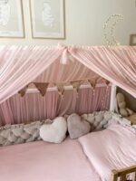 Betthimmel-Baldachin Tüll für Hausbett-Altrosa Zusatzbild-1