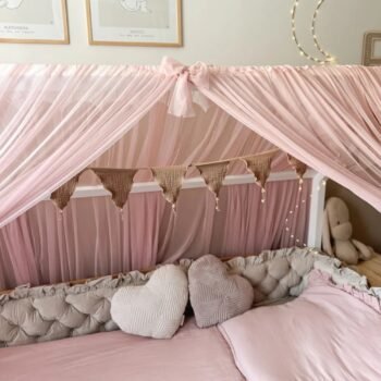 Betthimmel-Baldachin Tüll für Hausbett-Altrosa Zusatzbild-1