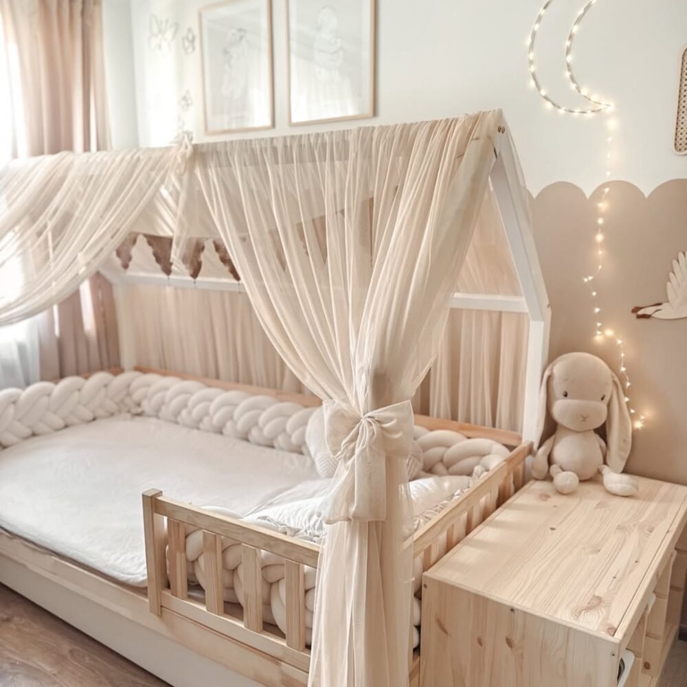 Betthimmel-Baldachin Tüll für Hausbett-Beige Hauptbild