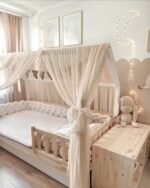 Betthimmel-Baldachin Tüll für Hausbett-Beige Hauptbild