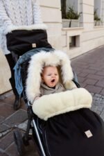 Woll-Fusssack für Kinderwagen & Babyschale –Black Zusatzbild-3