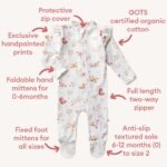 Butterfly Organic Snuggle Sleepsuit Zip Footie with Frill Zusatzbild-3