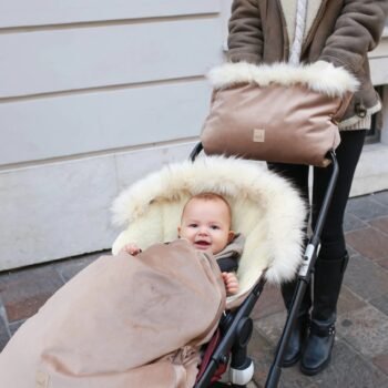 Woll-Handmuff für Kinderwagen – Beige Zusatzbild-1