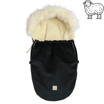 Woll-Fusssack für Kinderwagen & Babyschale –Black Hauptbild