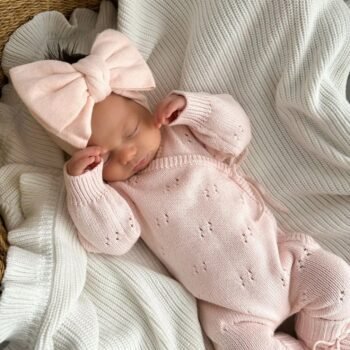 Barboteuse bébé en maille ajourée | Rose bébé | 0-3 mois Image principale