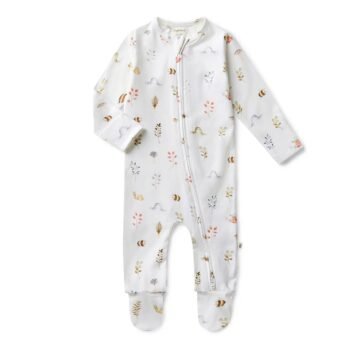 Combinaison pyjama bio Garden Friends avec fermeture éclair et pieds nus - Image supplémentaire 1