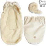 Chancelière en laine pour poussettes et porte-bébés – Beige (Image supplémentaire 2)
