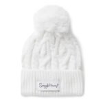 White Organic Knit Beanie Zusatzbild-1