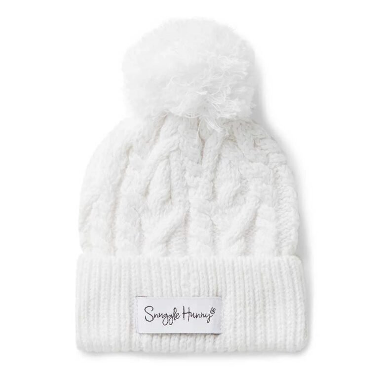 White Organic Knit Beanie Zusatzbild-1