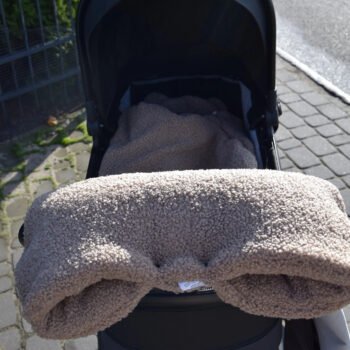 Handwärmer Kinderwagen aus Alpaka-Bouclé –Biscuit Zusatzbild-1