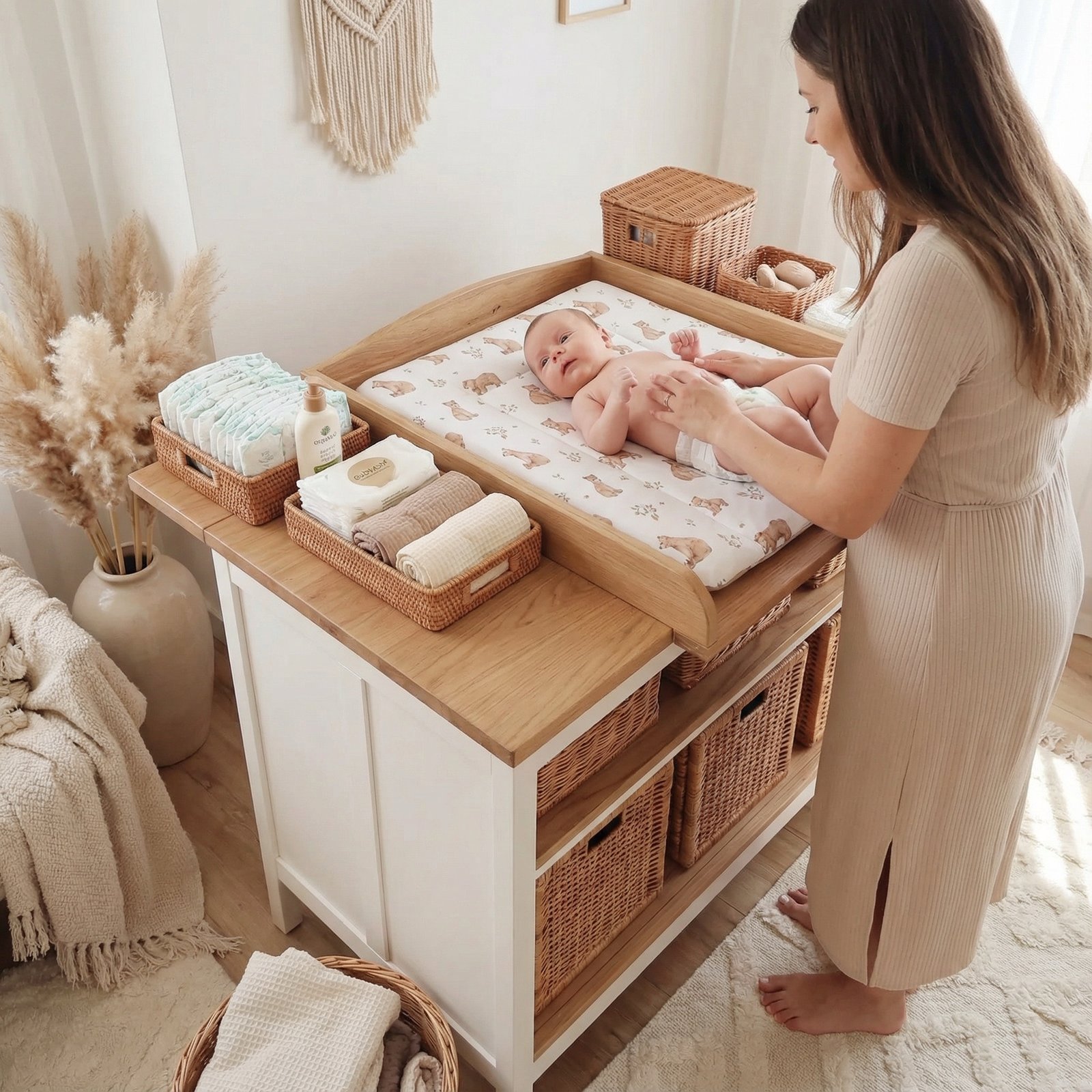 Wickelauflage Waffel Inklusive Abnehmbare Wasserdichte Unterlage | Happy Bears 31708 Wickelauflage Waffel Inklusive Abnehmbare Wasserdichte Unterlage | Happy Bears Hauptbild