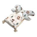 Set Kuscheldecke-Kissen|Premium Baumwolle|Snowman Cream – Bild 4