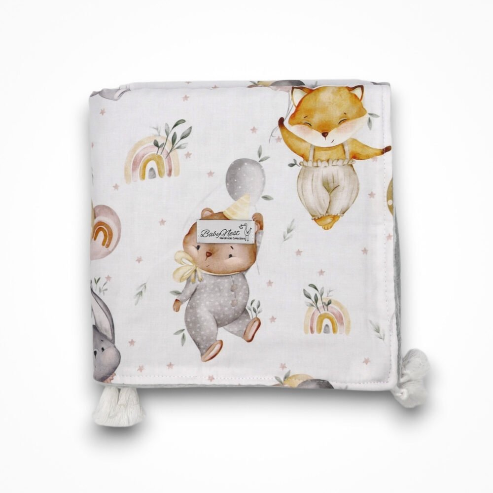 Morbida coperta | Cotone minky di alta qualità | Immagine principale Little Party Friends