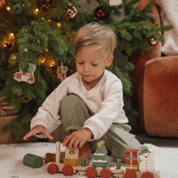 Little Dutch Eisenbahn mit Steckformen Weihnachten FSC Holz Limited Edition Zusatzbild-1