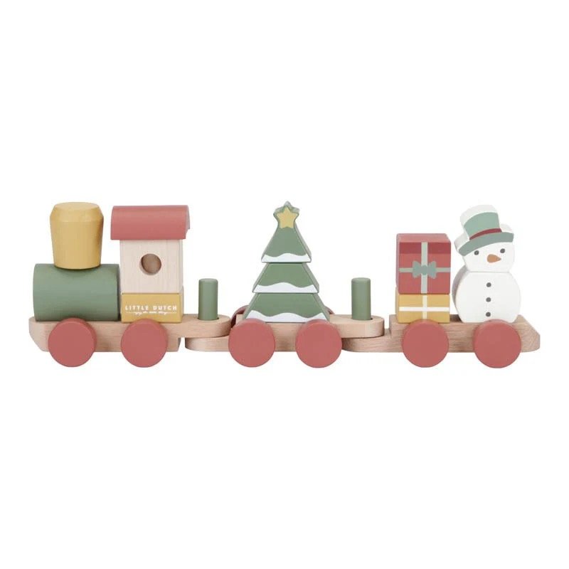 Bild Little Dutch Eisenbahn mit Steckformen Weihnachten FSC Holz Limited Edition Hauptbild