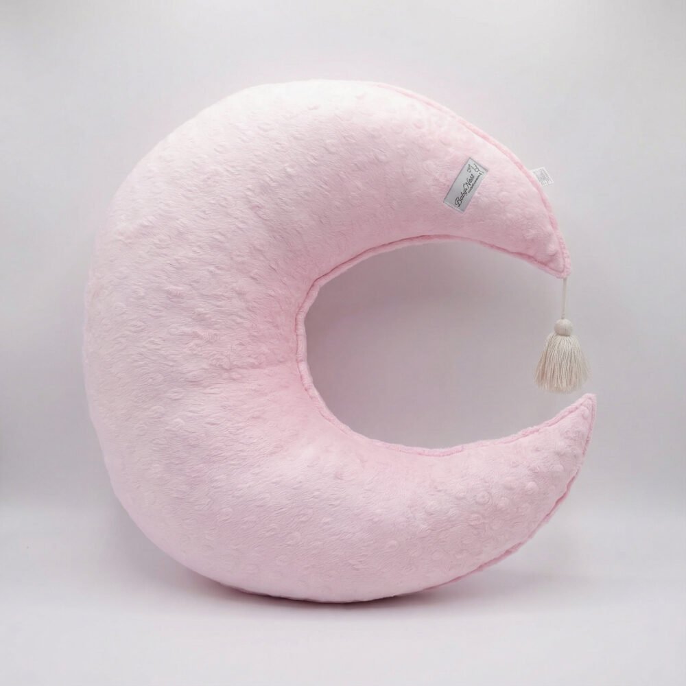 Cuscino per allattamento a mezzaluna | Minky | Rosa Immagine principale