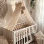 Betthimmel Tüll Beige mit 2 Pompons Hauptbild