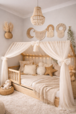 Betthimmel-Baldachin Tüll für Hausbett-Champagne Zusatzbild-4