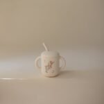 Mushie Trinklernbecher mit Strohhalm Pink Flowers – Bild 2